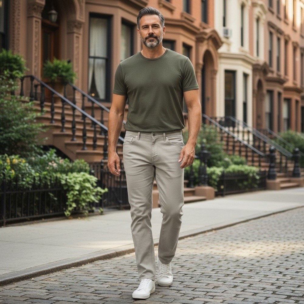 The Perfect Jean NYC Denkhaki Slim Thick Khaki Pants Mens 36x30 JO9USSMK